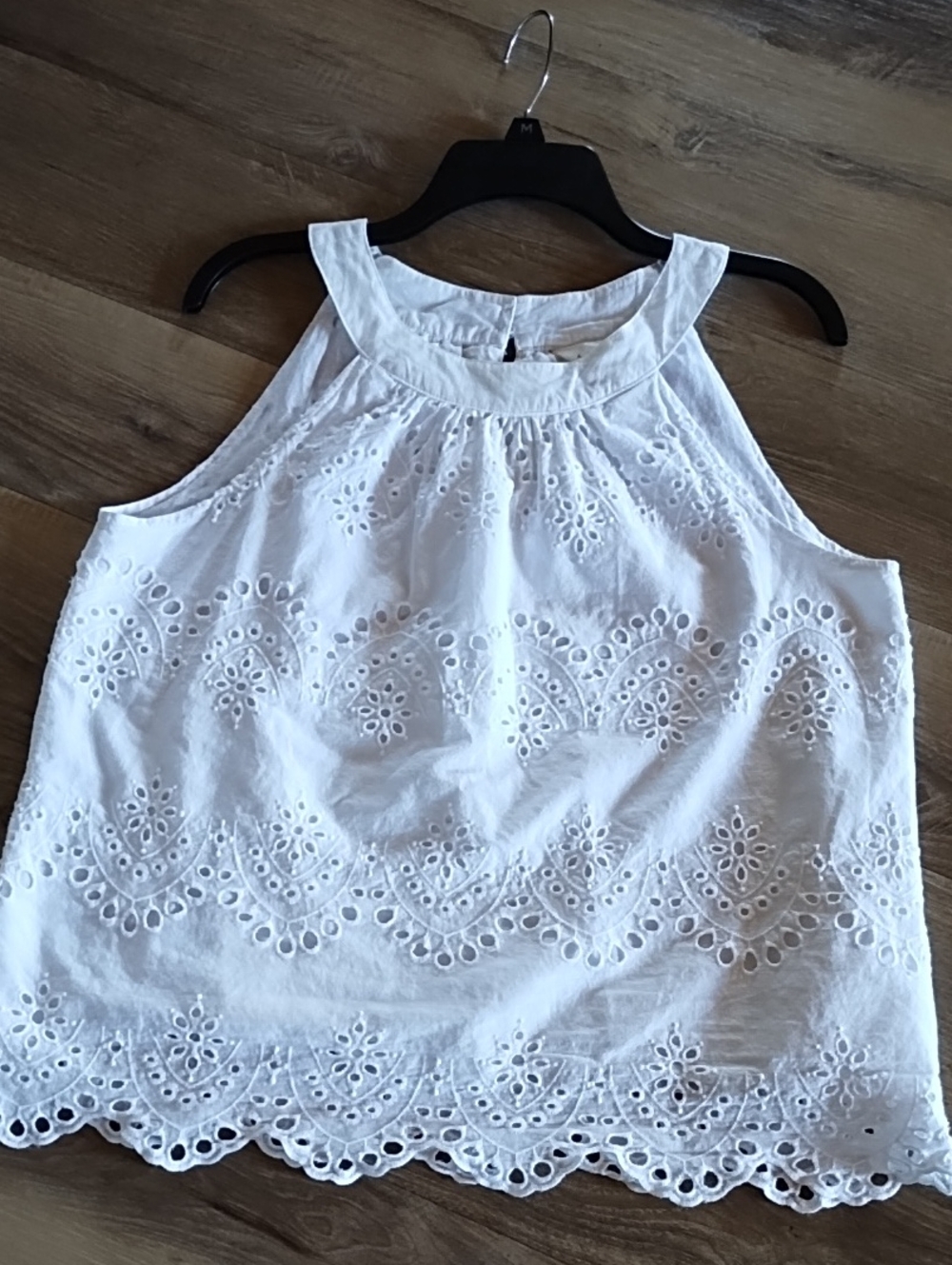 Adiva White Eyelet Halter Camisole